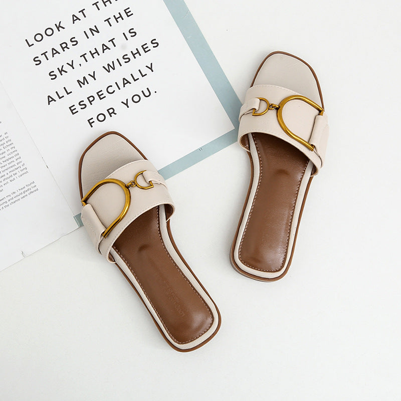 Women's Summer 2022 New Fashion All-matching Leisure Sandals Flat Shoes