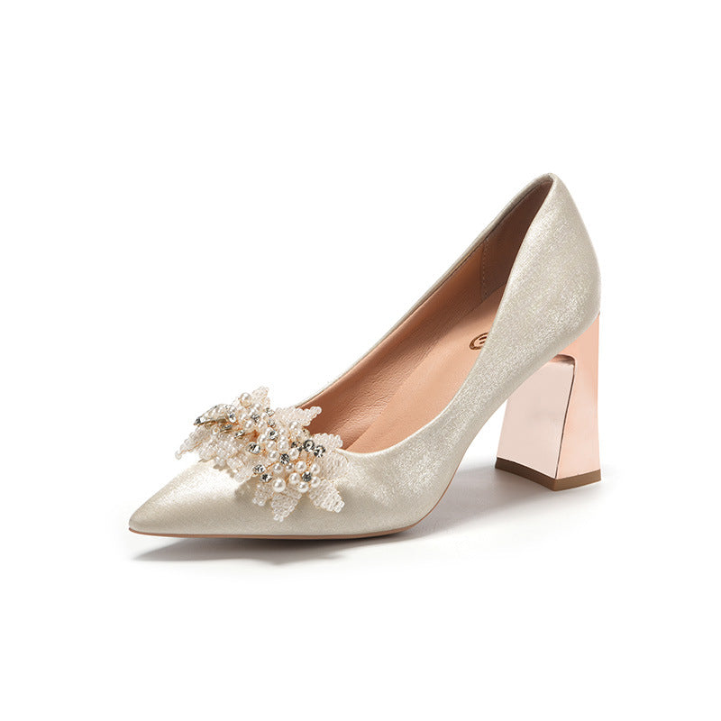 Niche French Style Women's Bridal High Heels