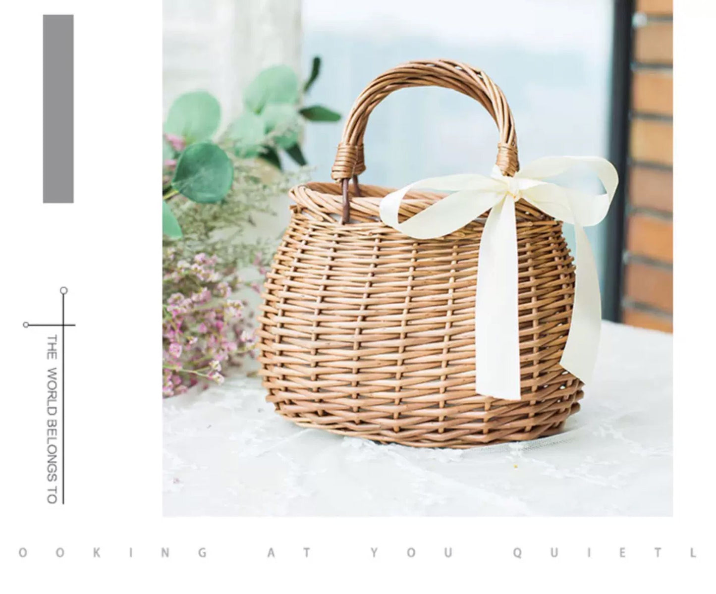 Women's Fashion Rattan Basket Handbag