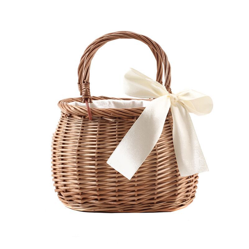 Women's Fashion Rattan Basket Handbag