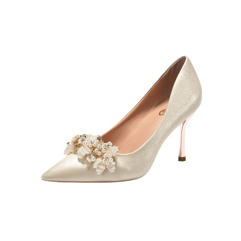 Niche French Style Women's Bridal High Heels