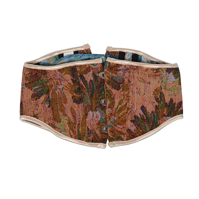 Monet Garden Belt With Fishbone Support Strap Waist Strap