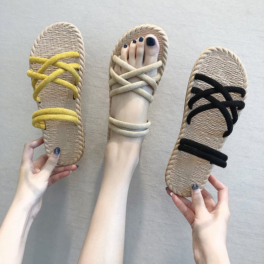 Flat woven sandals
