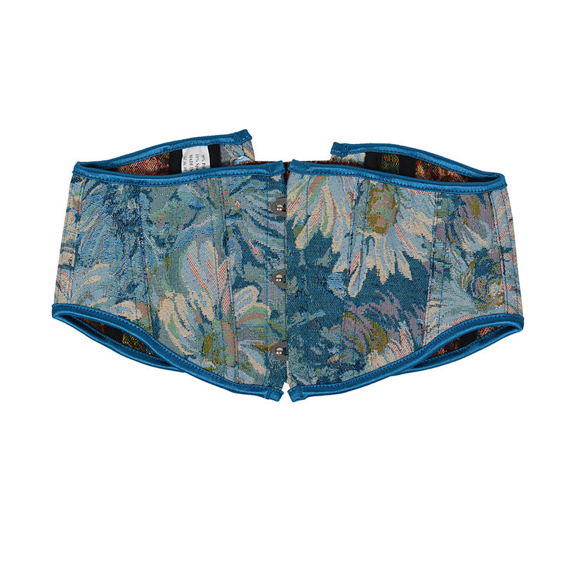 Monet Garden Belt With Fishbone Support Strap Waist Strap