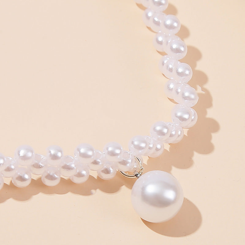 Hand-Woven Pearl Clavicle Necklace