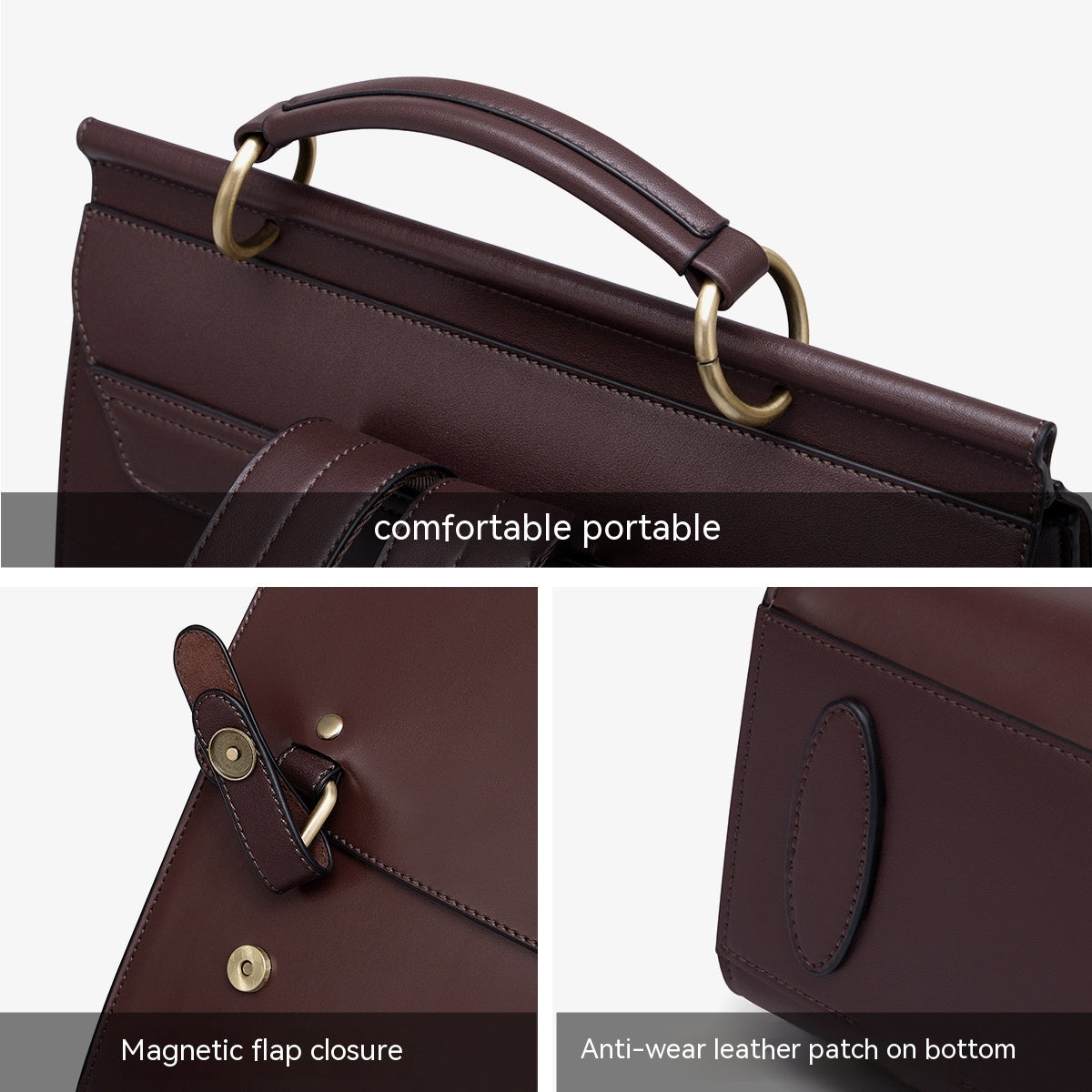 Women's Genuine Leather British College Style Computer Bag