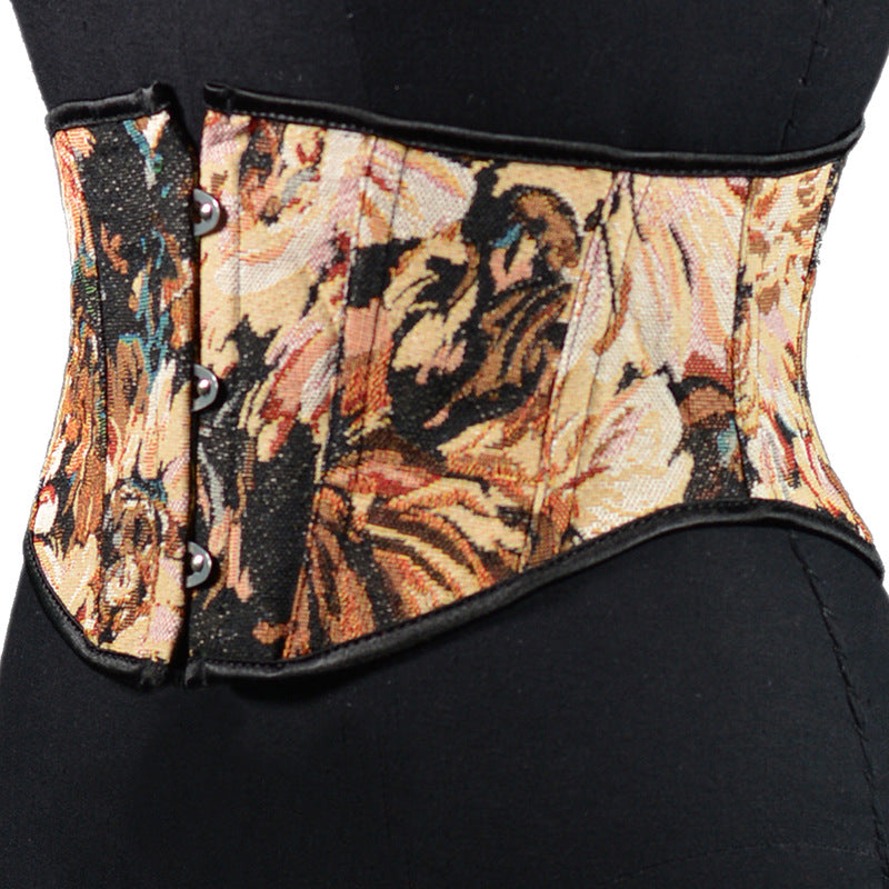 Monet Garden Belt With Fishbone Support Strap Waist Strap