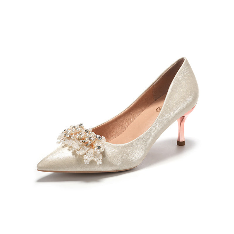 Niche French Style Women's Bridal High Heels