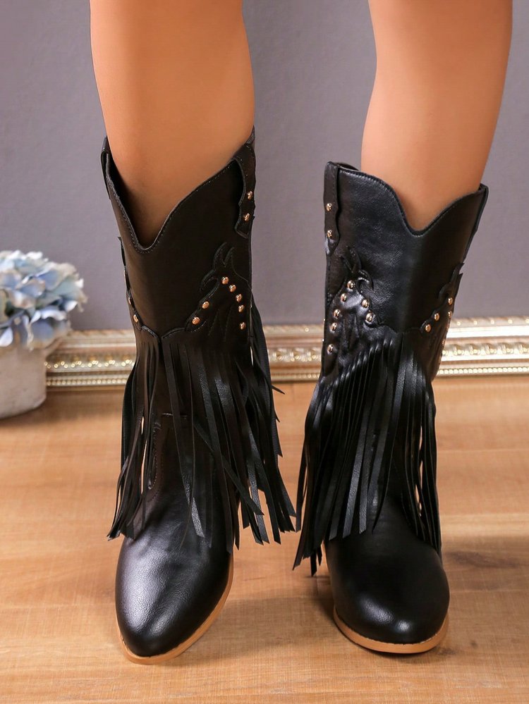 Leisure Western Denim Tassel Special Boots