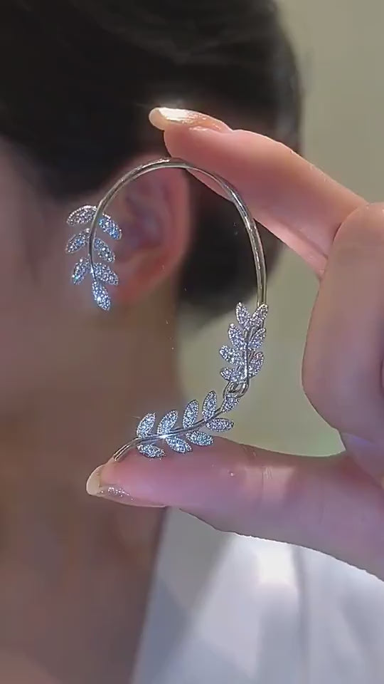 Full Crystal Butterfly Flower Single Crystal Ear C